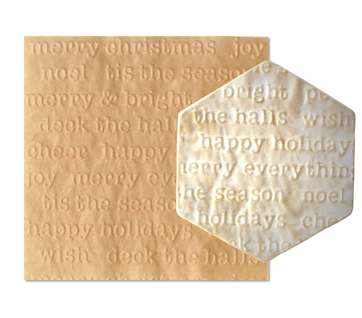 Parchment Texture Sheets - Christmas Text - Intricut Edibles
