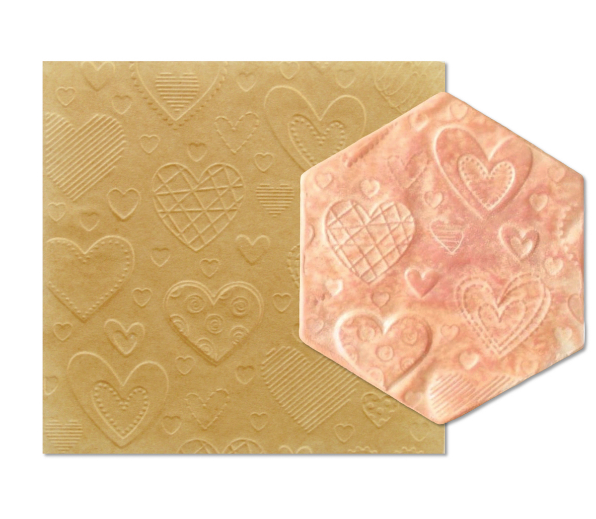 Parchment Texture Sheets - Heart Designs 1