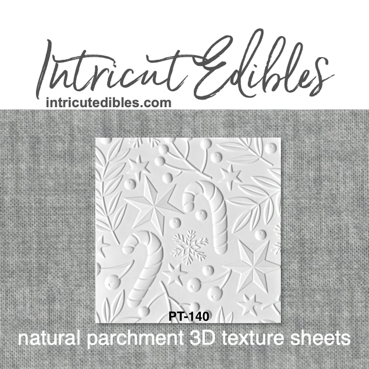 Parchment Texture Sheets - Christmas Candy Canes Greenery - Intricut Edibles