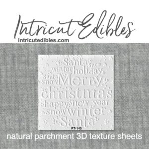 Cookie Parchment Texture Sheets - Christmas Text Circle