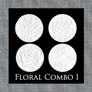 Parchment Texture Circles – Floral Combo 1