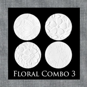 Parchment Texture Circles – Floral Combo 3