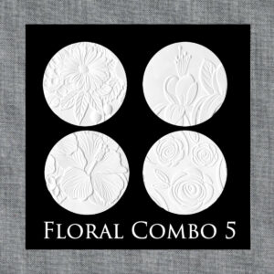 Parchment Texture Circles – Floral Combo 5