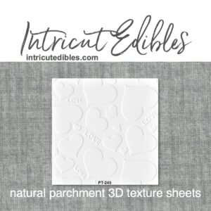 Cookie Parchment Texture Sheets - Hearts Love Text