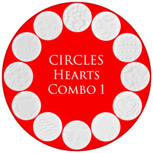 Parchment Texture Circles – Hearts Combo 1