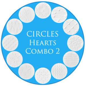 Parchment Texture Circles – Hearts Combo 2