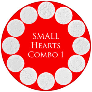 Parchment Texture Circles Small– Hearts Combo 1