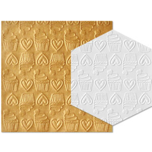 Parchment Texture Sheets - Hearts Cupcakes