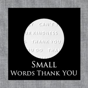 Embossed Parchment Texture Circles Small – Words Thank You
